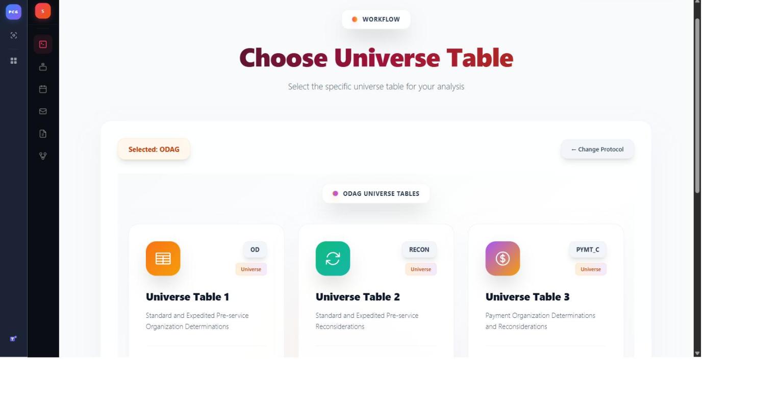 The Scrubber with the ODAG universe tables ready to check
